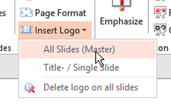 Logo auf allen Folien einfügen.